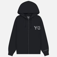 Мужская толстовка Y-3 Logo Zip Hoodie, цвет чёрный, размер S