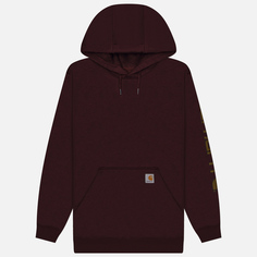 Мужская толстовка Carhartt Loose Fit Midweight Logo Sleeve Graphic Hoodie, цвет бордовый, размер S