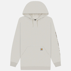 Мужская толстовка Carhartt Loose Fit Midweight Logo Sleeve Graphic Hoodie, цвет бежевый, размер XL