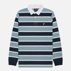 Мужской лонгслив Lyle & Scott Stripe Rugby, цвет голубой, размер S