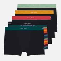 Комплект мужских трусов Paul Smith Artist Stripe Mixed Boxer 5-Pack, цвет чёрный, размер S