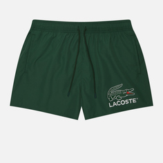 Мужские шорты Lacoste Crocodile Print Swim, цвет зелёный, размер S