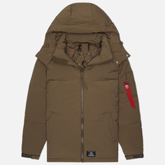 Мужской пуховик Alpha Industries Puffer Parka, цвет коричневый, размер XS