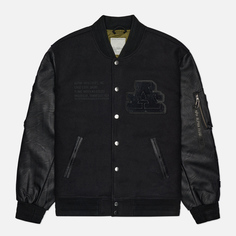 Мужская куртка бомбер Alpha Industries Leather MA-1 Varsity, цвет чёрный, размер S