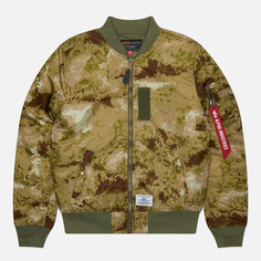 Мужская куртка бомбер Alpha Industries MA-1 Mod Flight, цвет зелёный, размер S