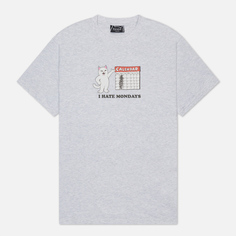 Мужская футболка RIPNDIP I Hate Mondays, цвет серый, размер S