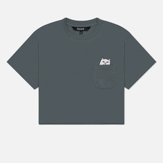 Женская футболка RIPNDIP Lord Nermal Cropped Baby Pocket, цвет серый, размер XS