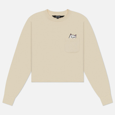 Женский лонгслив RIPNDIP Lord Nermal Cropped Pocket, цвет бежевый, размер XS