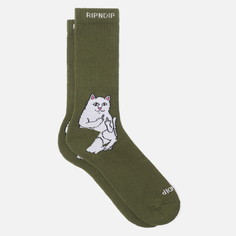 Носки RIPNDIP Lord Nermal, цвет оливковый, размер 40-46 EU