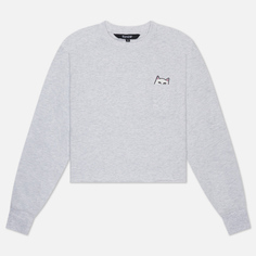 Женский лонгслив RIPNDIP Lord Nermal Cropped, цвет серый, размер XS