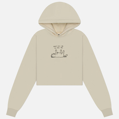 Женская толстовка RIPNDIP Dont Call Me Cropped Hoodie, цвет бежевый, размер XS
