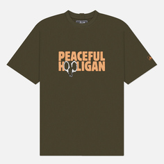 Мужская футболка Peaceful Hooligan Cuffs, цвет оливковый, размер S