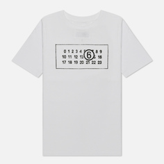 Женская футболка Maison Margiela MM6 Box Logo Numbers, цвет белый, размер XS