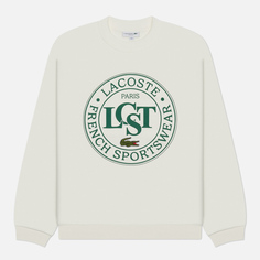 Мужская толстовка Lacoste Loose Fit Printed Fleece, цвет белый, размер S
