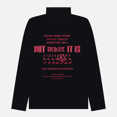 Мужской лонгслив Maison Margiela MM6 High Neck Logo Printed, цвет чёрный, размер S