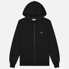 Мужская толстовка Lacoste Organic Cotton Full Zip Hoodie, цвет чёрный, размер S