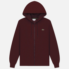 Мужская толстовка Lacoste Organic Cotton Full Zip Hoodie, цвет бордовый, размер S