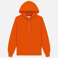 Мужская толстовка Lacoste Organic Cotton Full Zip Hoodie, цвет оранжевый, размер S