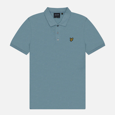 Мужское поло Lyle & Scott Slub Regular Fit, цвет голубой, размер S