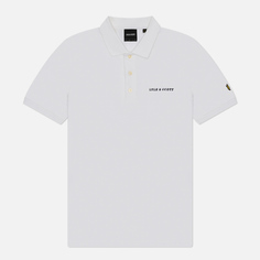 Мужское поло Lyle & Scott Embroidered Script Logo Regular Fit, цвет белый, размер S