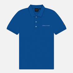 Мужское поло Lyle & Scott Embroidered Script Logo Regular Fit, цвет голубой, размер S
