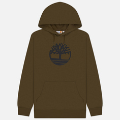 Мужская толстовка Timberland Kennebec River Tree Logo Hoodie, цвет оливковый, размер S
