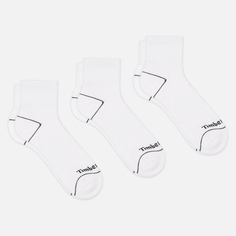 Комплект носков Timberland 3-Pack Bowden Quarter, цвет белый, размер 39-43 EU