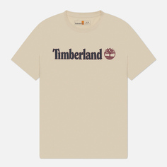 Мужская футболка Timberland Kennebec River Linear Logo, цвет бежевый, размер S