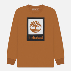 Мужской лонгслив Timberland Stack Logo Colored, цвет коричневый, размер S