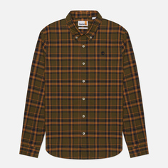 Мужская рубашка Timberland Stretch Poplin Check, цвет оливковый, размер S