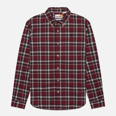 Мужская рубашка Timberland Stretch Poplin Check, цвет бордовый, размер S