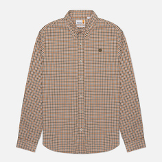 Мужская рубашка Timberland Stretch Poplin Gingham, цвет бежевый, размер S