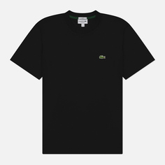 Мужская футболка Lacoste Relaxed Fit Embroidered Crocodile, цвет чёрный, размер XS