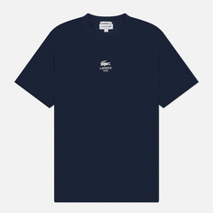 Мужская футболка Lacoste Signature Print Cotton, цвет синий, размер S