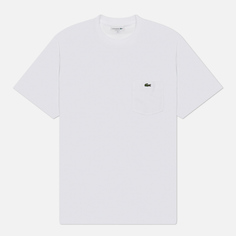 Мужская футболка Lacoste Embroidered Crocodile Pocket, цвет белый, размер S