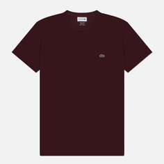 Мужская футболка Lacoste Crew Neck Pima Cotton, цвет бордовый, размер S