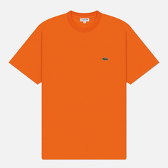 Мужская футболка Lacoste Classic Fit Embroidered Crocodile, цвет оранжевый, размер S