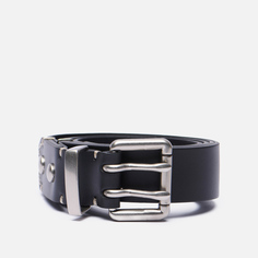 Ремень UNAFFECTED Double Pin Leather, цвет чёрный