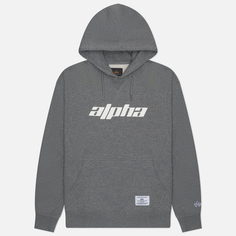 Мужская толстовка Alpha Industries Logos Hoodie, цвет серый, размер S