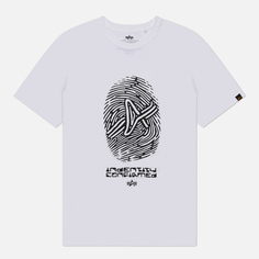 Мужская футболка Alpha Industries Fingerprint, цвет белый, размер S