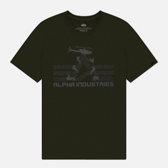 Мужская футболка Alpha Industries Repel, цвет оливковый, размер S
