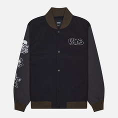 Мужская куртка бомбер Vans Crazy Eddy Baseball, цвет чёрный, размер S