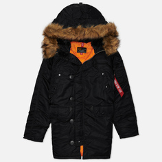 Женская куртка парка Alpha Industries N-3B, цвет чёрный, размер M