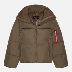Женский пуховик Alpha Industries Sierra Short, цвет коричневый, размер XS