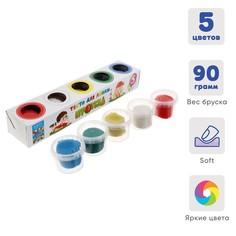 Тесто для лепки, 5 цветов, 450 г, эко на растительной основе, картон No Brand