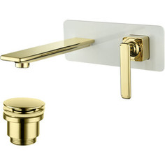 Смеситель для раковины Lemark Mista встраиваемый, белый/золото (LM6426WG)