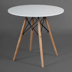 Стол TetChair CINDY NEXT (mod. 70-80 MDF) металл/мдф/бук, D80x75 см, белый/натуральный