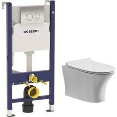 Комплект унитаза Orange C01 с инсталляцией, сиденьем микролифт и клавишей хром (C02-000W, 38775001