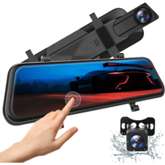 Автомобильный видеорегистратор Dual vision Full HD 1080 / Видеорегистратор зеркало с камерой заднего вида / G-sensor / 2 камеры SVG