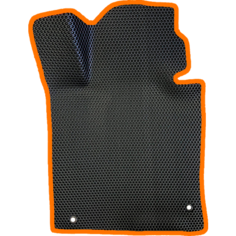 EVA коврик для Kia Optima 4 (2015-2020) / Киа Оптима 4 / 3Д лапка - без разреза / Черные соты, оранжевый кант Evaformat